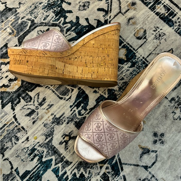 Guess Pink Bedazzled Wedges - Picture 3 of 5